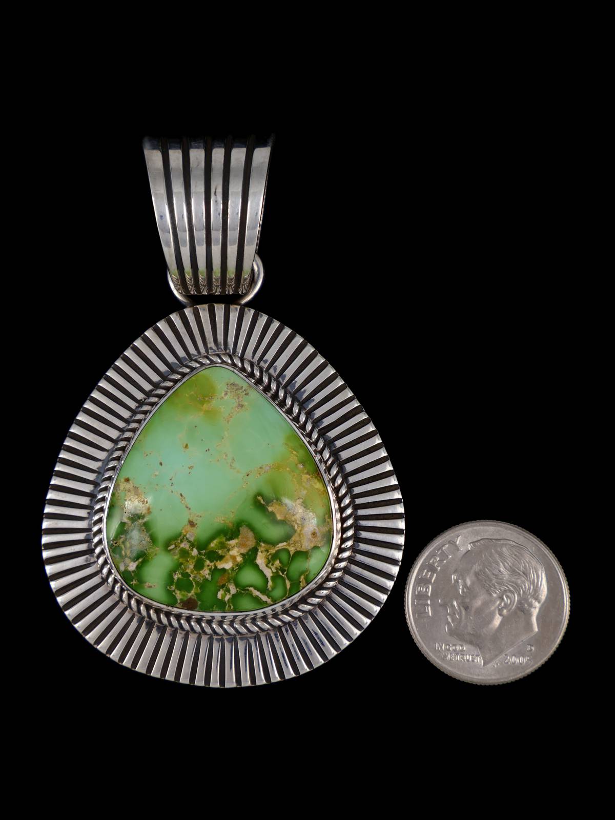 Native American Cold Chisel Sonoran Gold Turquoise Pendant