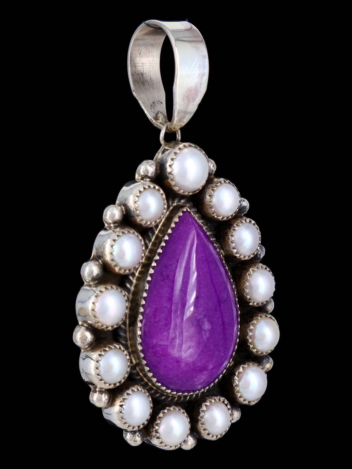 Colgante de racimo de piedras múltiples de plata de ley de nativos americanos