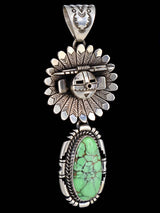 Native American Sterling Silver Damele Variscite Kachina Pendant