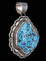 Large Native American Kingman Turquoise Sterling Silver Pendant