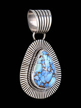 Native American Cold Chisel Golden Hill Turquoise Sterling Silver Pendant