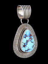 Native American Cold Chisel Golden Hill Turquoise Sterling Silver Pendant