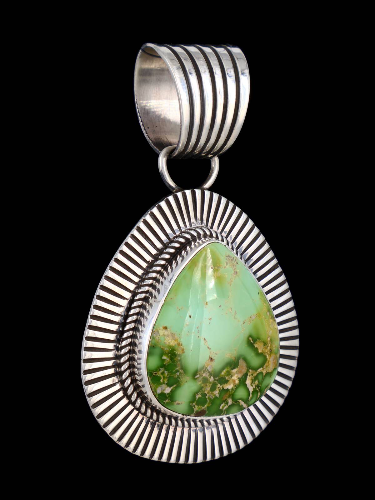 Native American Cold Chisel Sonoran Gold Turquoise Pendant