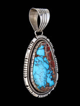 Native American Sterling Silver Natural Royston Turquoise Pendant - PuebloDirect.com