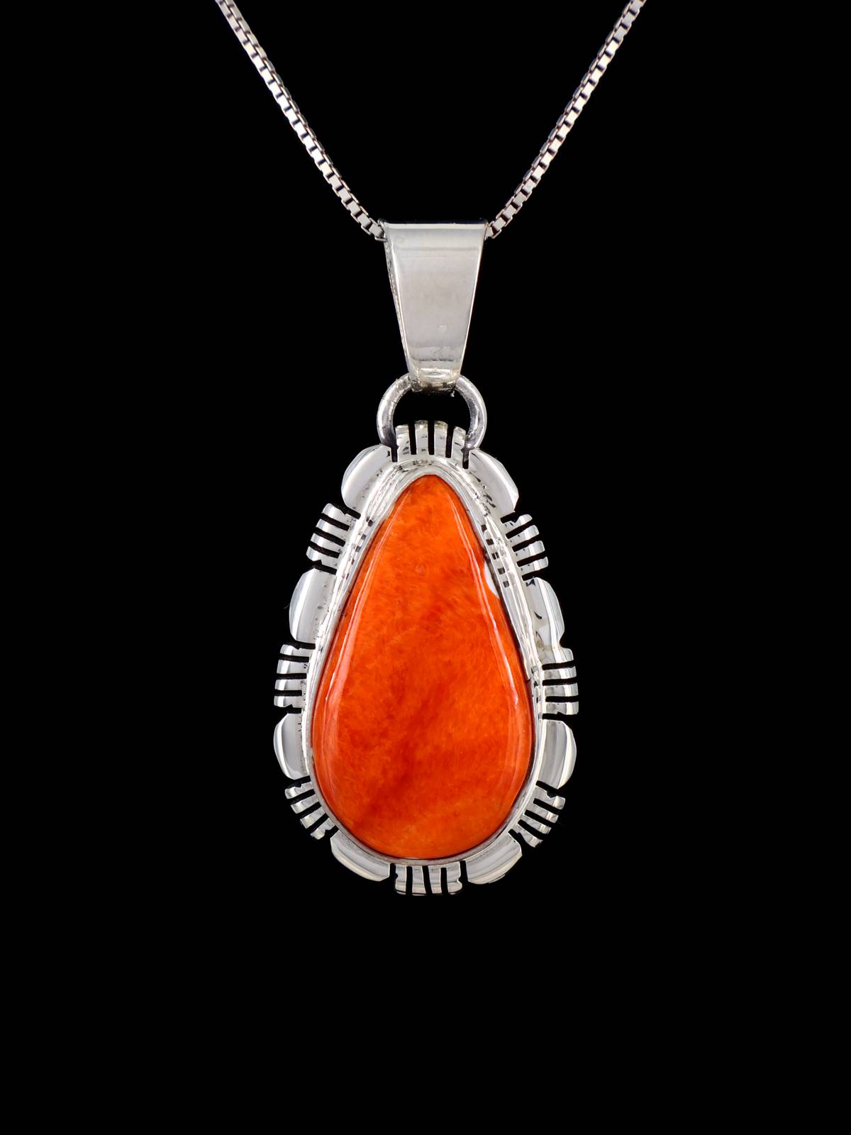 Native American Sterling Silver Spiny Oyster Pendant
