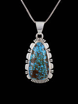 Native American Sterling Silver Kingman Turquoise Pendant