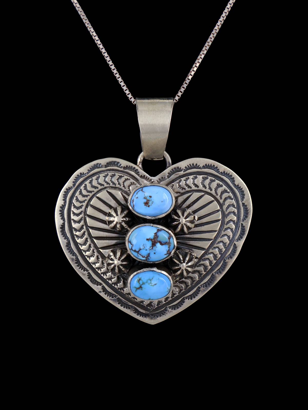 Native American Jewelry Natural Golden Hill Turquoise Heart Pendant
