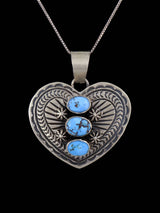 Native American Jewelry Natural Golden Hill Turquoise Heart Pendant