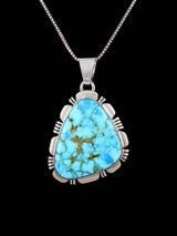 Native American Sterling Silver Kingman Turquoise Pendant