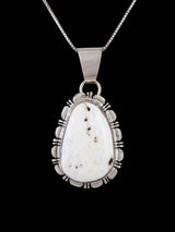 Navajo Jewelry Sterling Silver White Buffalo Pendant