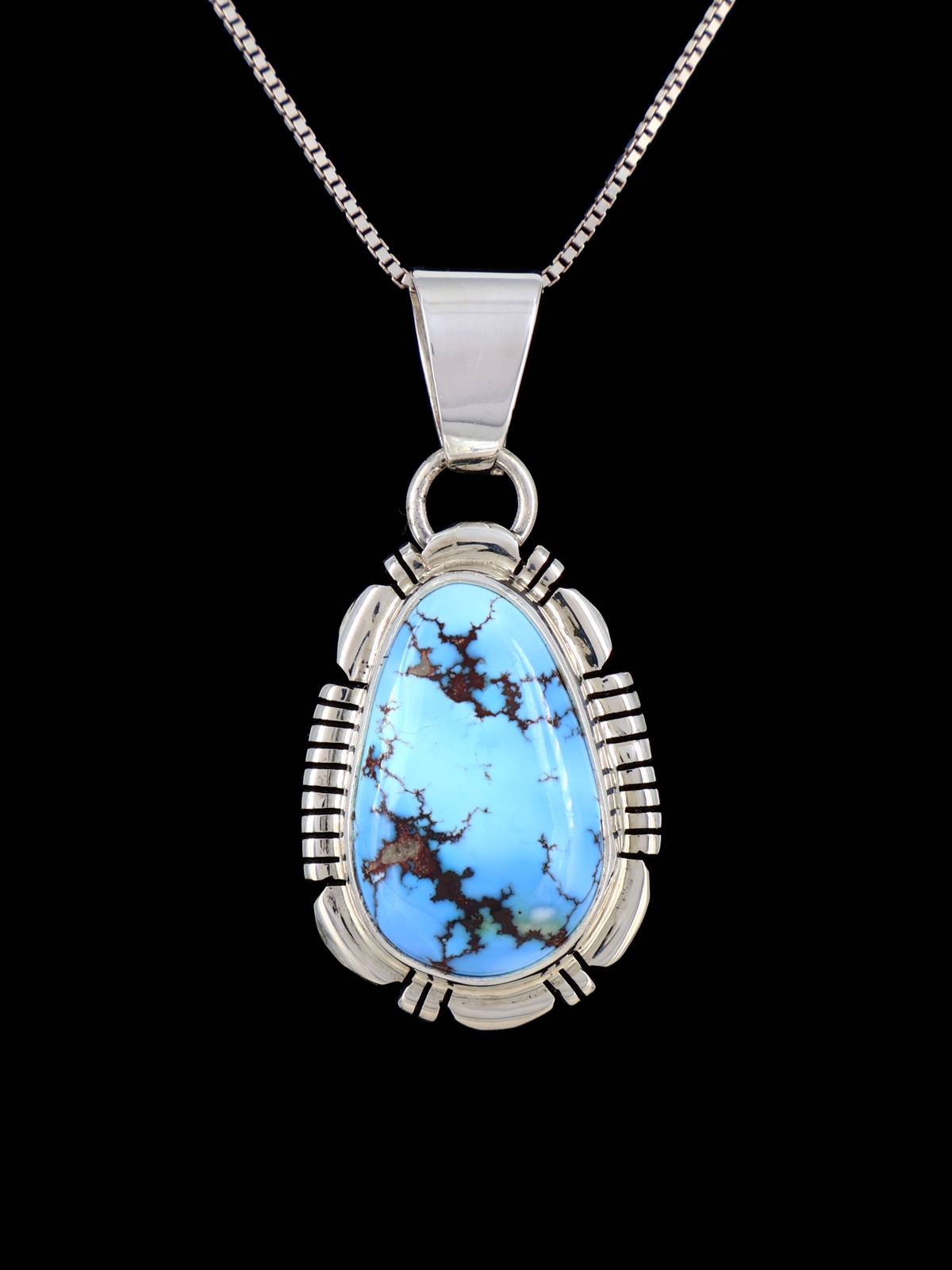 Native American Jewelry Golden Hill Turquoise Pendant - PuebloDirect.com