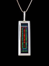 Opalite Inlay Sterling Silver Zuni Pendant - PuebloDirect.com