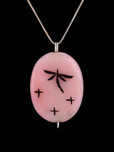 Zuni Pink Alabaster Maiden Fetish Pendant - PuebloDirect.com