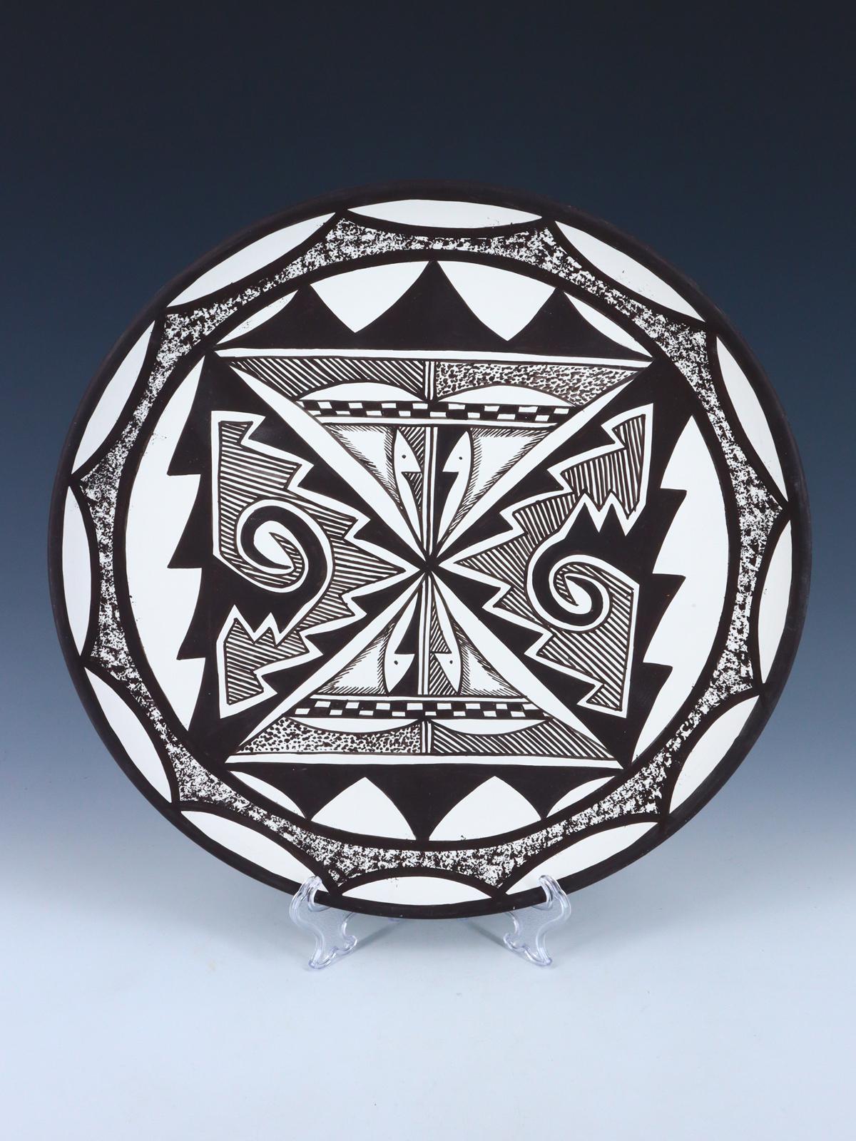 Acoma Pueblo Style Painted Geometric Design Plate