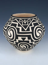 Acoma Pueblo Hand Coiled Geometric Painted Pottery