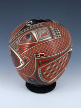 Mata Ortiz Hand Coiled and Painted Pottery Vase