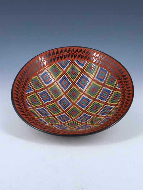 Mata Ortiz Hand Coiled and Painted Pottery Bowl