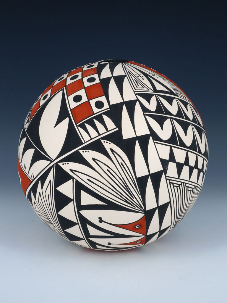 Acoma Pueblo Pottery Hand Painted Seed Pot - PuebloDirect.com