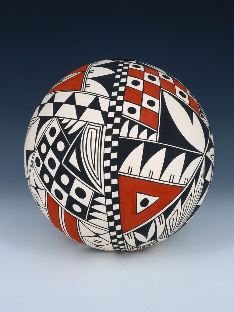 Acoma Pueblo Pottery Hand Painted Seed Pot - PuebloDirect.com