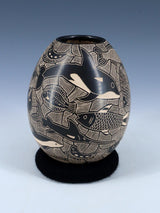 Mata Ortiz Poterie de la vie marine gravée à la main