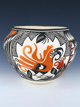 Acoma Pueblo Tazón de cerámica de loro pintado a mano