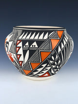 Acoma Pueblo Tazón de cerámica de loro pintado a mano