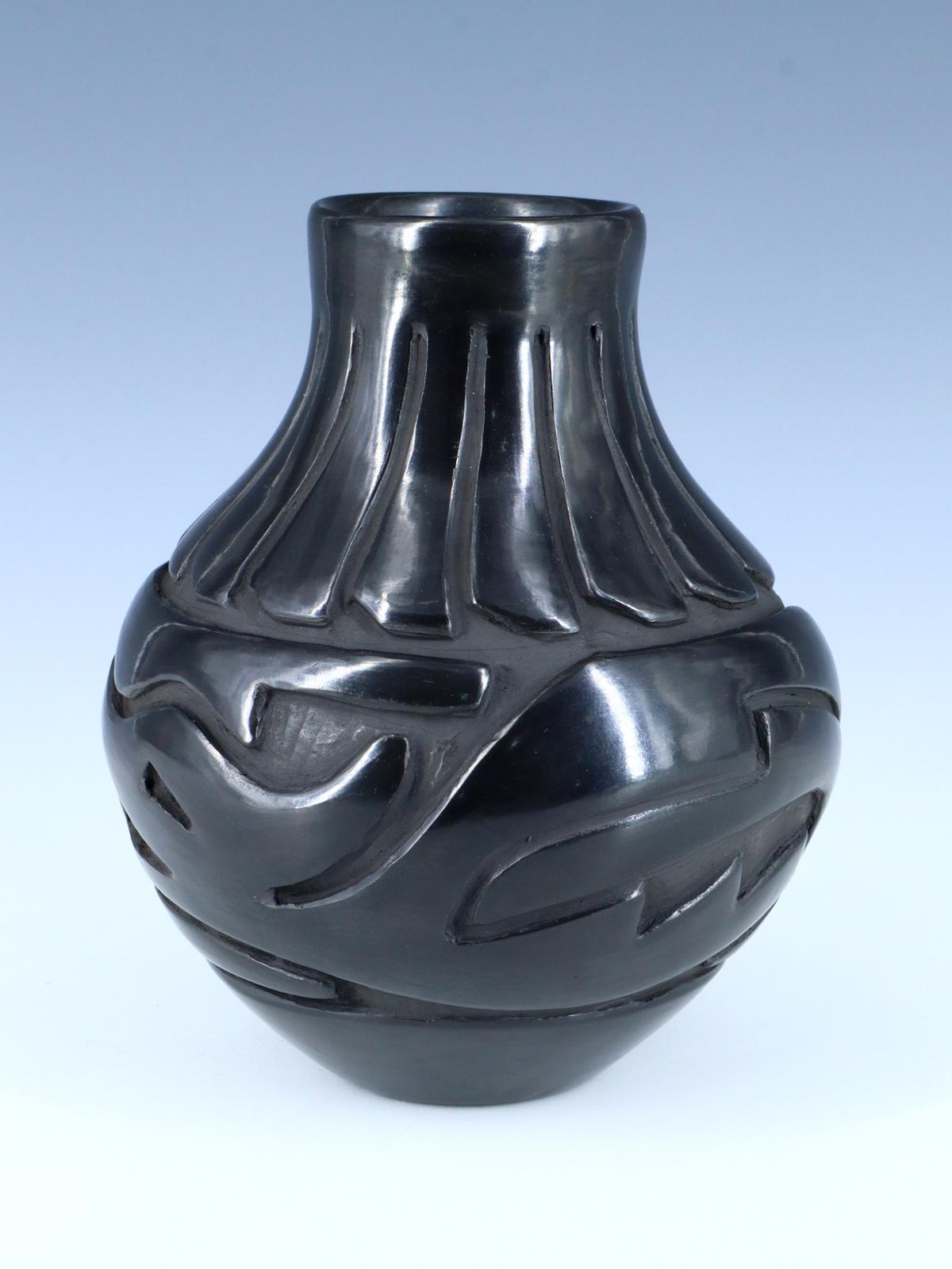 Santa Clara Pueblo Hand Coiled Black Pottery