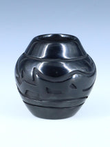 Santa Clara Pueblo Hand Coiled Black Clay Pottery
