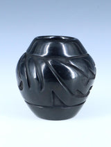Santa Clara Pueblo Hand Coiled Black Clay Pottery