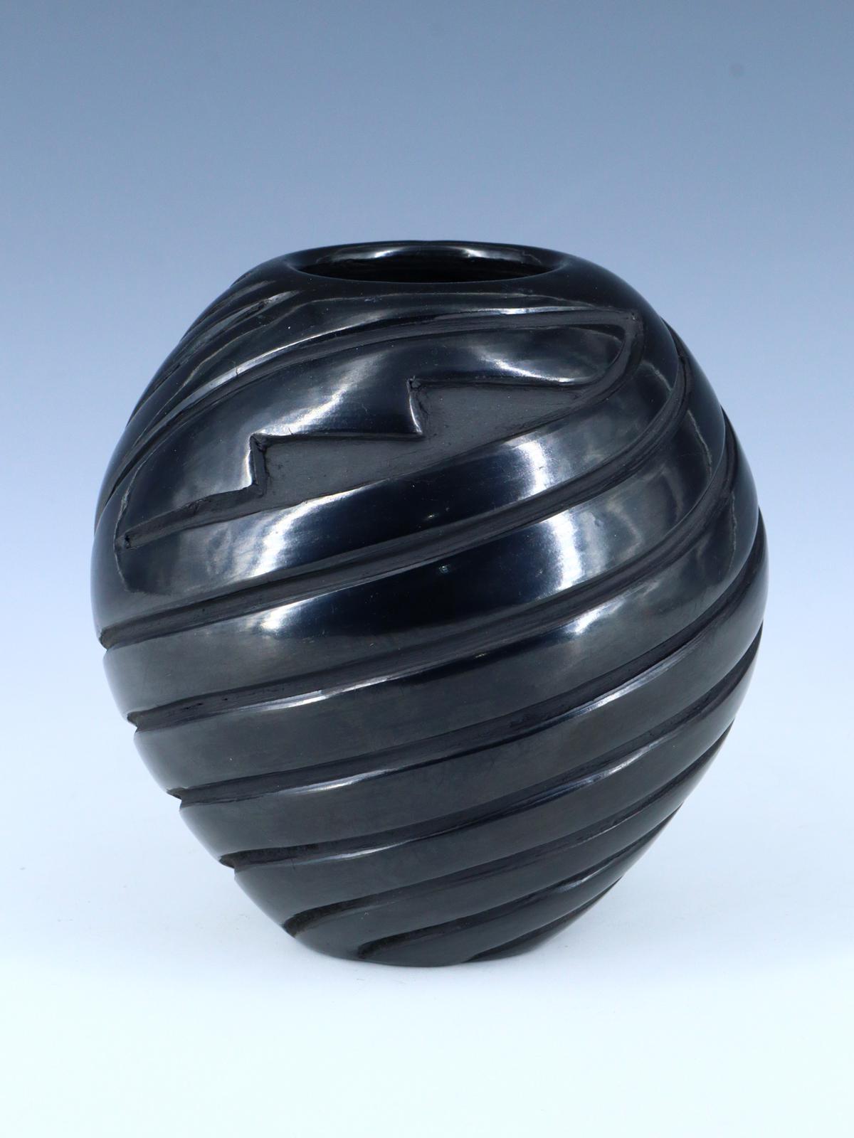 Santa Clara Pueblo Hand Coiled Black Pottery - PuebloDirect.com
