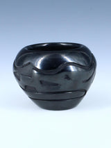 Santa Clara Pueblo Hand Coiled Black Clay Pottery