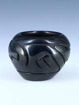 Santa Clara Pueblo Hand Coiled Black Clay Pottery