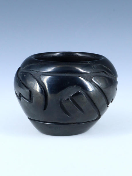 Santa Clara Pueblo Hand Coiled Black Clay Pottery