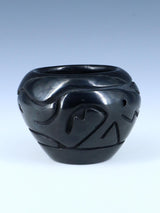 Santa Clara Pueblo Hand Coiled Black Clay Pottery