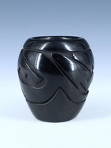 Santa Clara Pueblo Hand Coiled Black Clay Pottery
