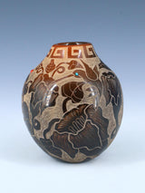 Santa Clara Pueblo Hand Coiled Black and Red Pottery