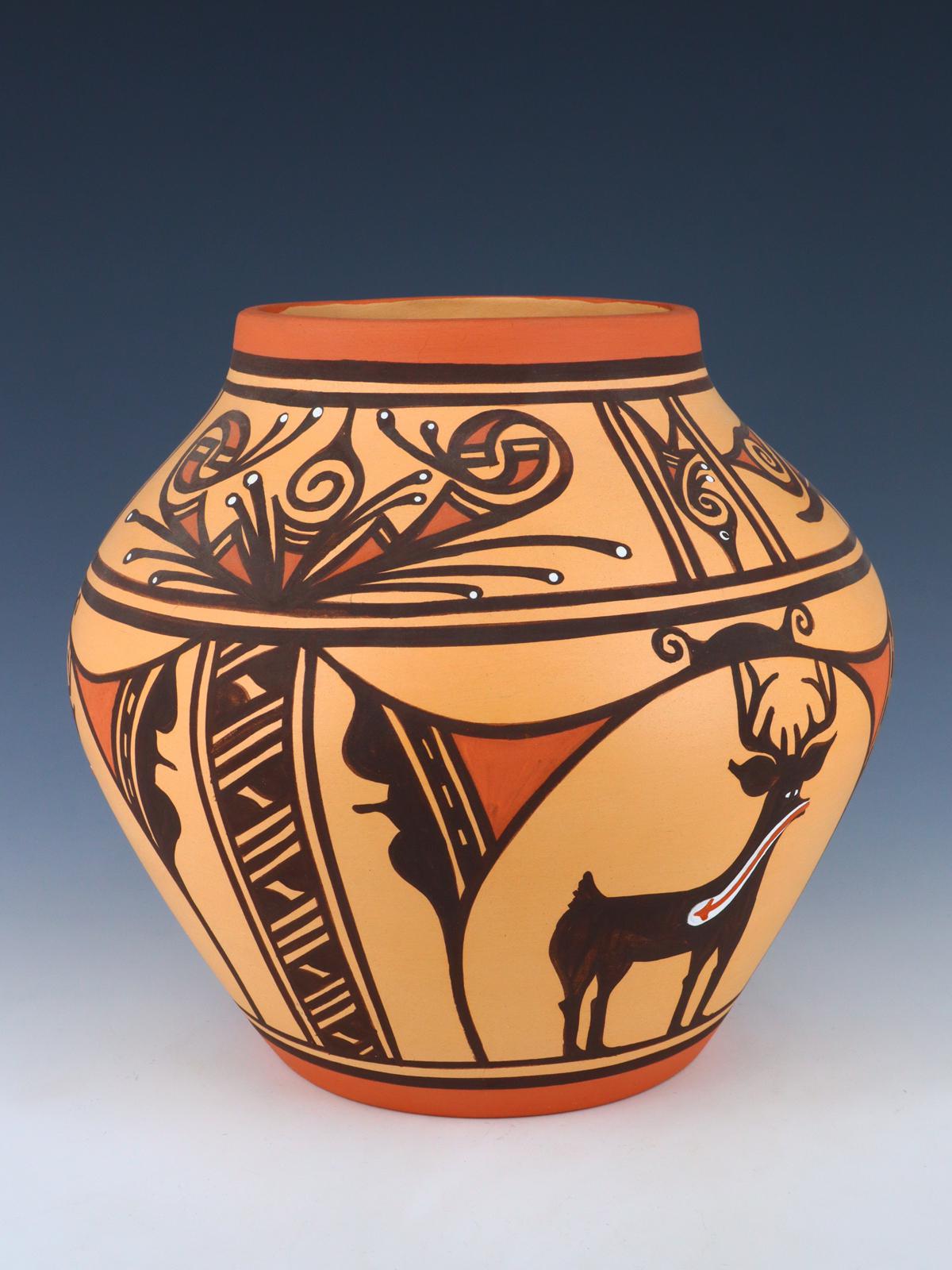 Cuenco de cerámica de lagarto Zuni Pueblo enrollado a mano