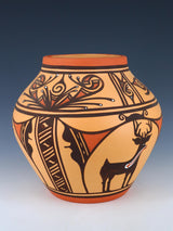 Cuenco de cerámica de lagarto Zuni Pueblo enrollado a mano