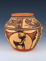 Cuenco de cerámica de lagarto Zuni Pueblo enrollado a mano