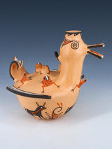 Hand Coiled Zuni Pueblo Duck Effigy Pottery