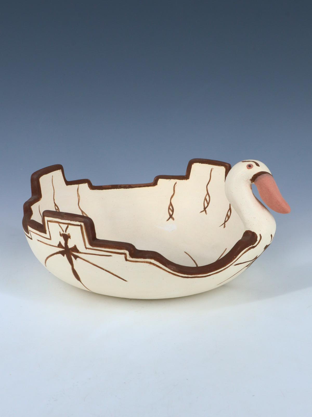 Zuni Pueblo Lagarto Cuenco de Cerámica Hecho a Mano