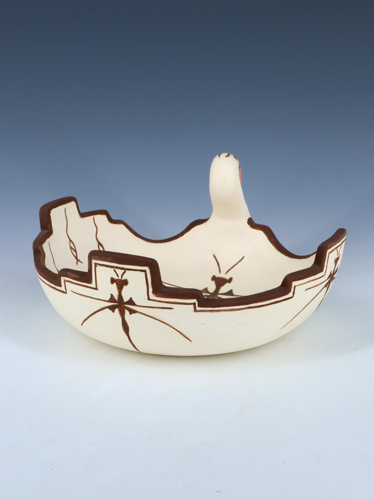 Zuni Pueblo Lagarto Cuenco de Cerámica Hecho a Mano