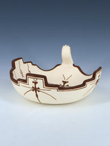 Zuni Pueblo Lagarto Cuenco de Cerámica Hecho a Mano