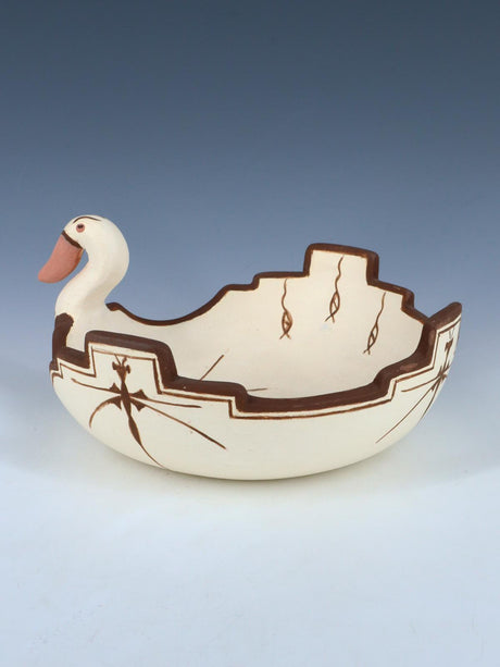 Zuni Pueblo Lagarto Cuenco de Cerámica Hecho a Mano