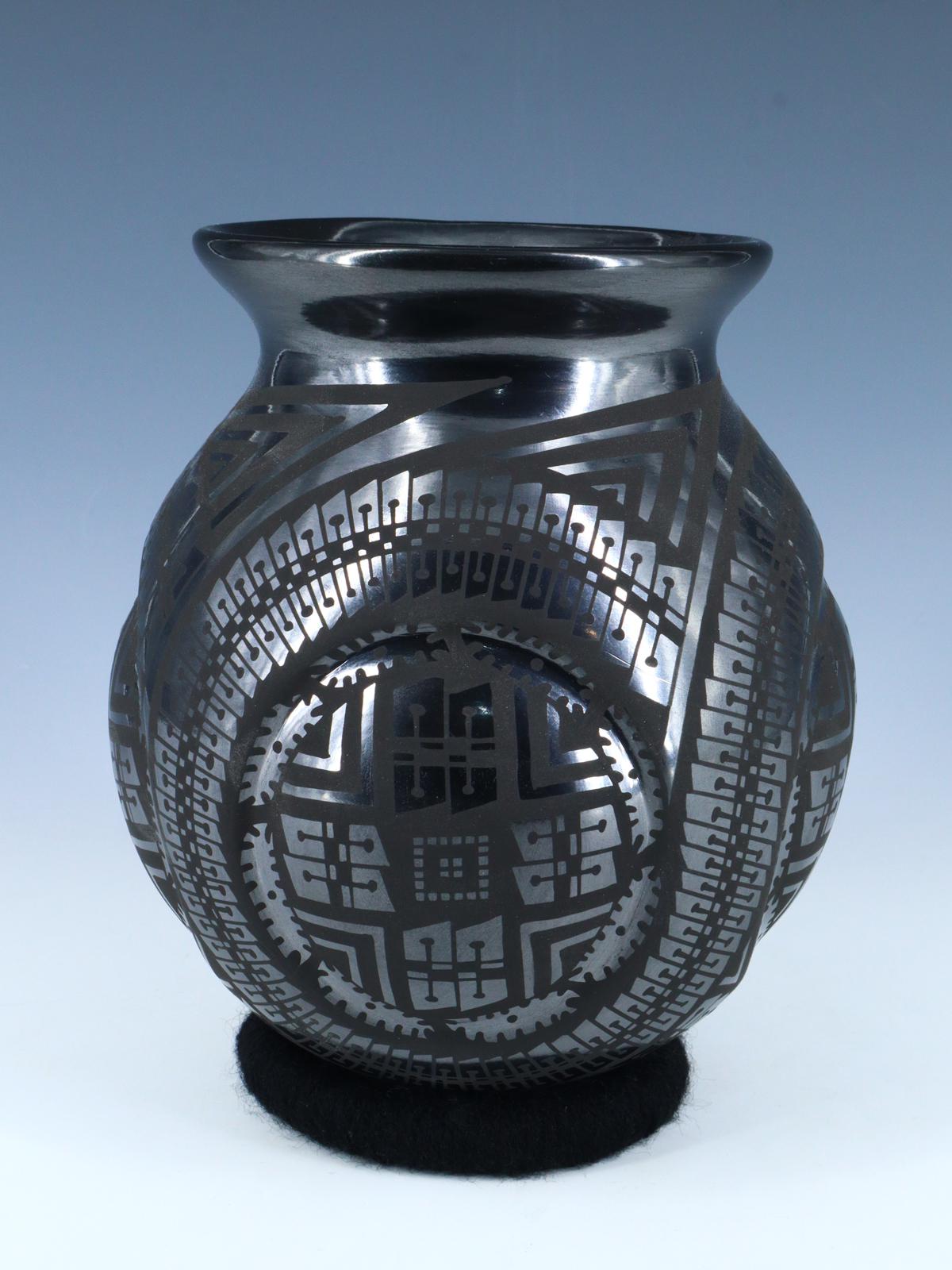 Mata Ortiz Hand Coiled Black Pottery