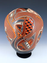 Mata Ortiz Hand Coiled and Painted Pottery Vase