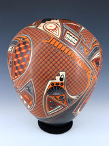 Mata Ortiz Hand Coiled and Painted Pottery Vase