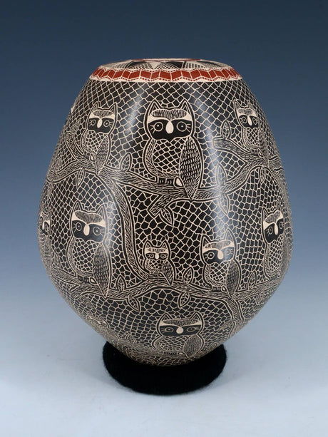 Mata Ortiz Hand Etched Owl Pottery - PuebloDirect.com