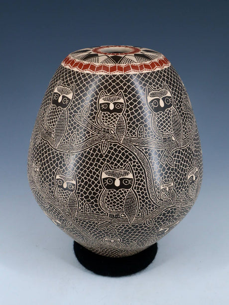 Mata Ortiz Hand Etched Owl Pottery - PuebloDirect.com