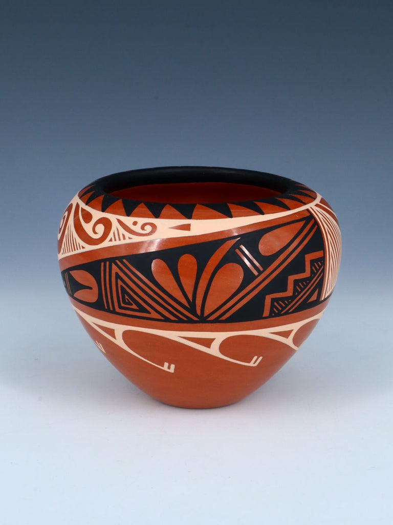 Handmade Geometric Jemez Pueblo Pottery Bowl - PuebloDirect.com